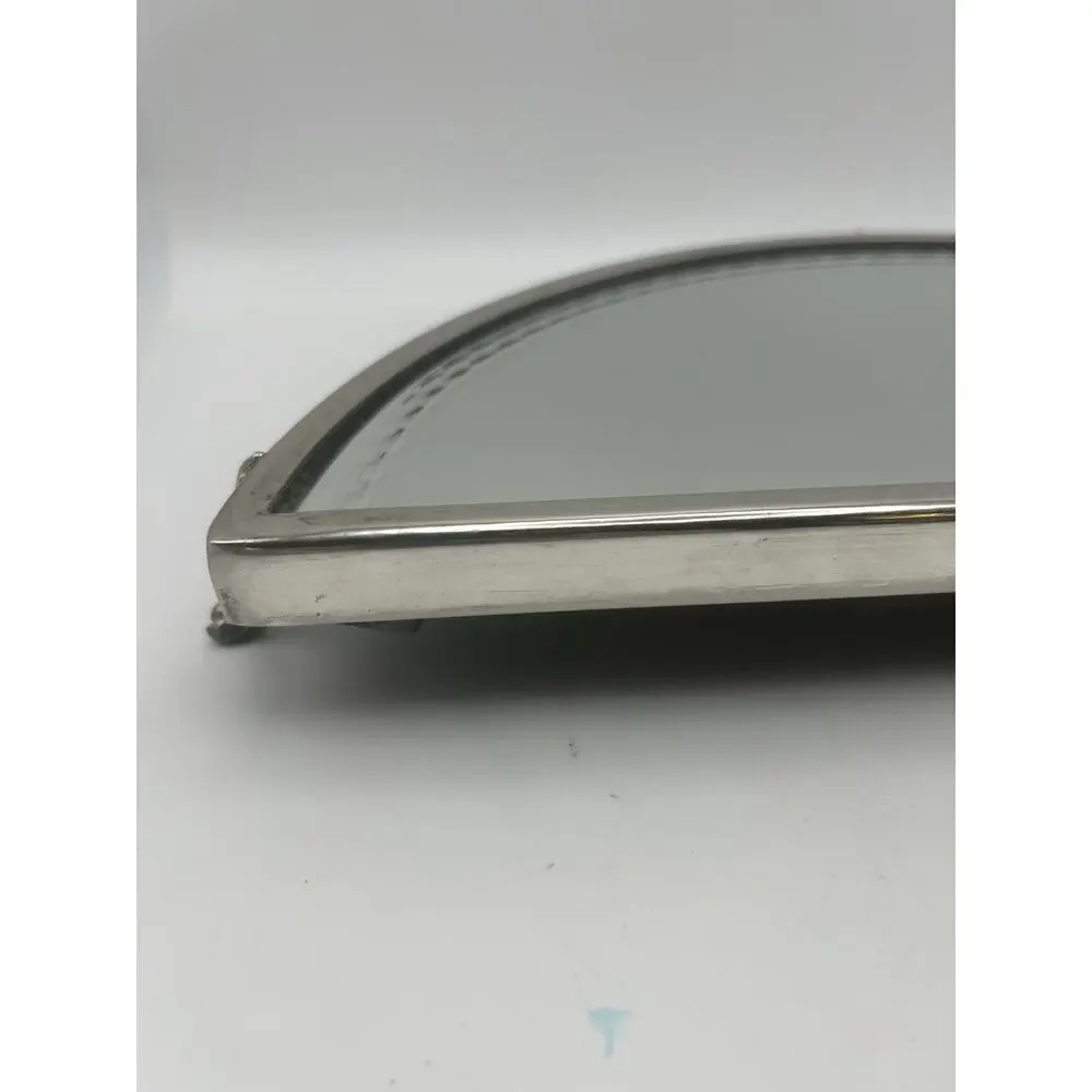 Vintage Silver Plated And Etched Plateau Mirror. Early 20th Century.